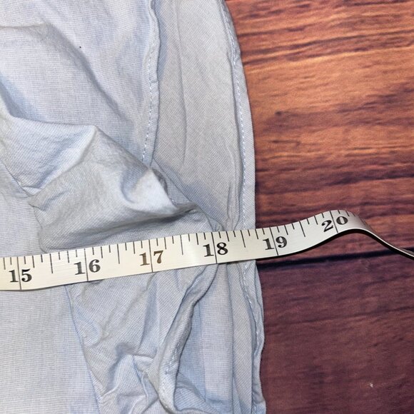 ZARA Embroidered Floral Ruffle Blouse - Light Blue Cotton - XS - Picture 9 of 10